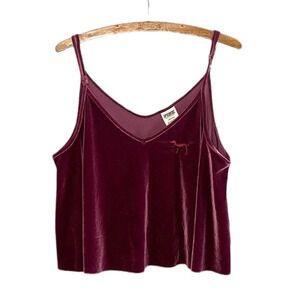 Victoria’s Secret PINK Women’s Velour Cropped Tank Top Size Large